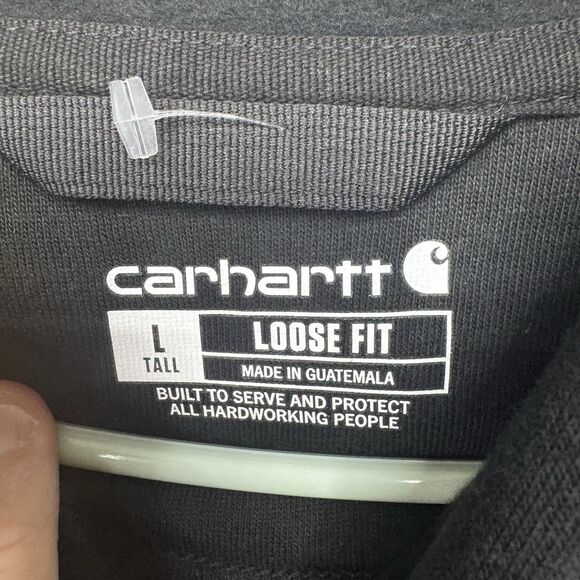 Carhartt Hoodie Mens Large Tall Midweight Loose Fit Pullover Black LT Pullover - Picture 8 of 16